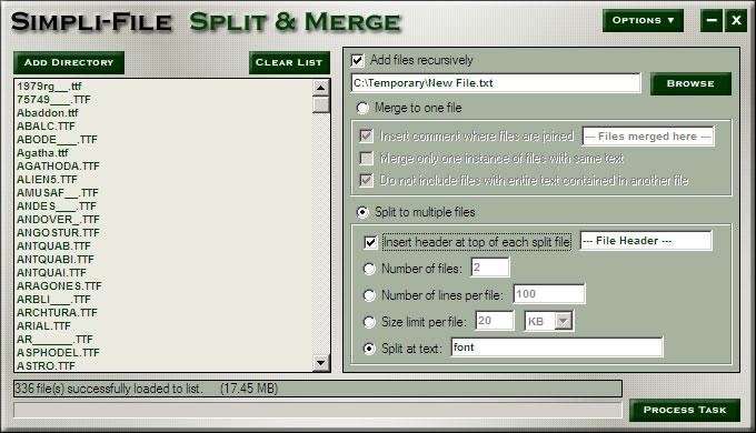 Simpli-File Split and Merge software